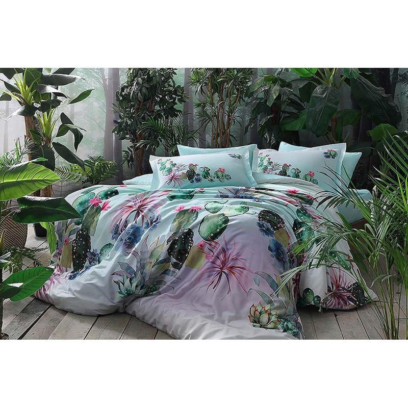 Постельное белье TAC Digital Cactus yesil V01 евро Зеленый (svt-2000022204170)