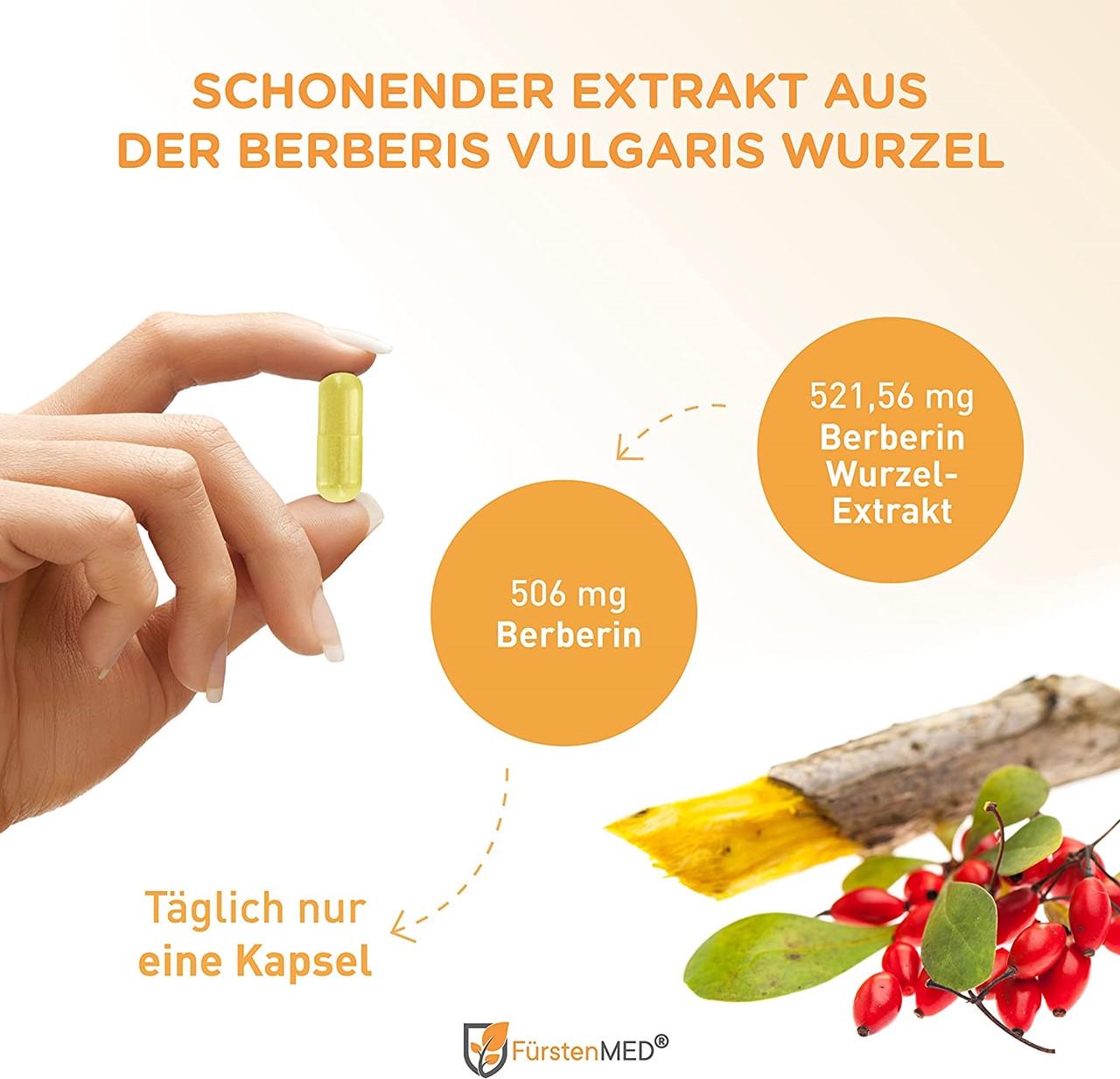 Берберин FurstenMED 506 мг 120 капсул (50091798) - фото 2 Берберин FurstenMED 506 мг 120 капсул (50091798) - фото 2