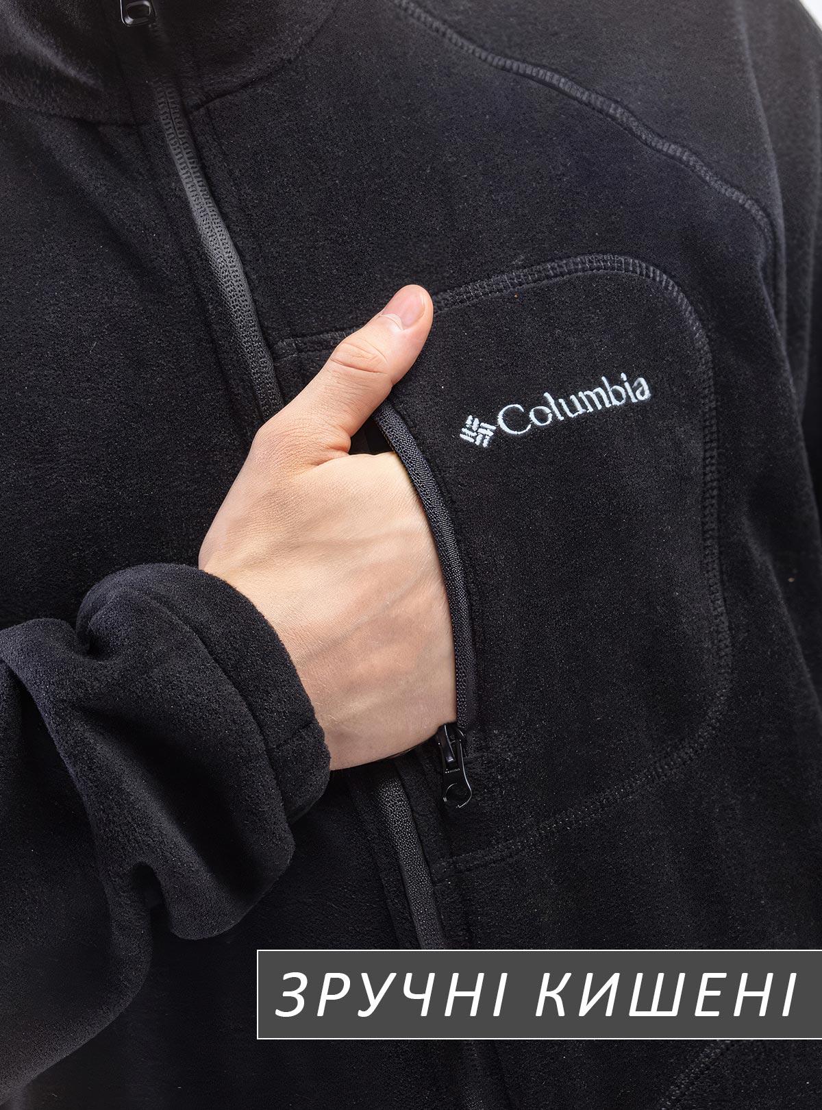 Кофта флісова чоловіча Columbia з кишенями на блискавці зимова спортивна XXXL Чорний (73401) - фото 3 Кофта флісова чоловіча Columbia з кишенями на блискавці зимова спортивна XXXL Чорний (73401) - фото 3