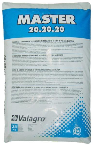 Удобрение комплексное минеральное Valagro Master NPK 20.20.20 25 кг