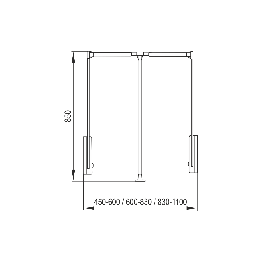 Пантограф Rejs 450-600 мм Чорний (WA01.1925.08.AH6) - фото 3 Пантограф Rejs 450-600 мм Чорний (WA01.1925.08.AH6) - фото 3