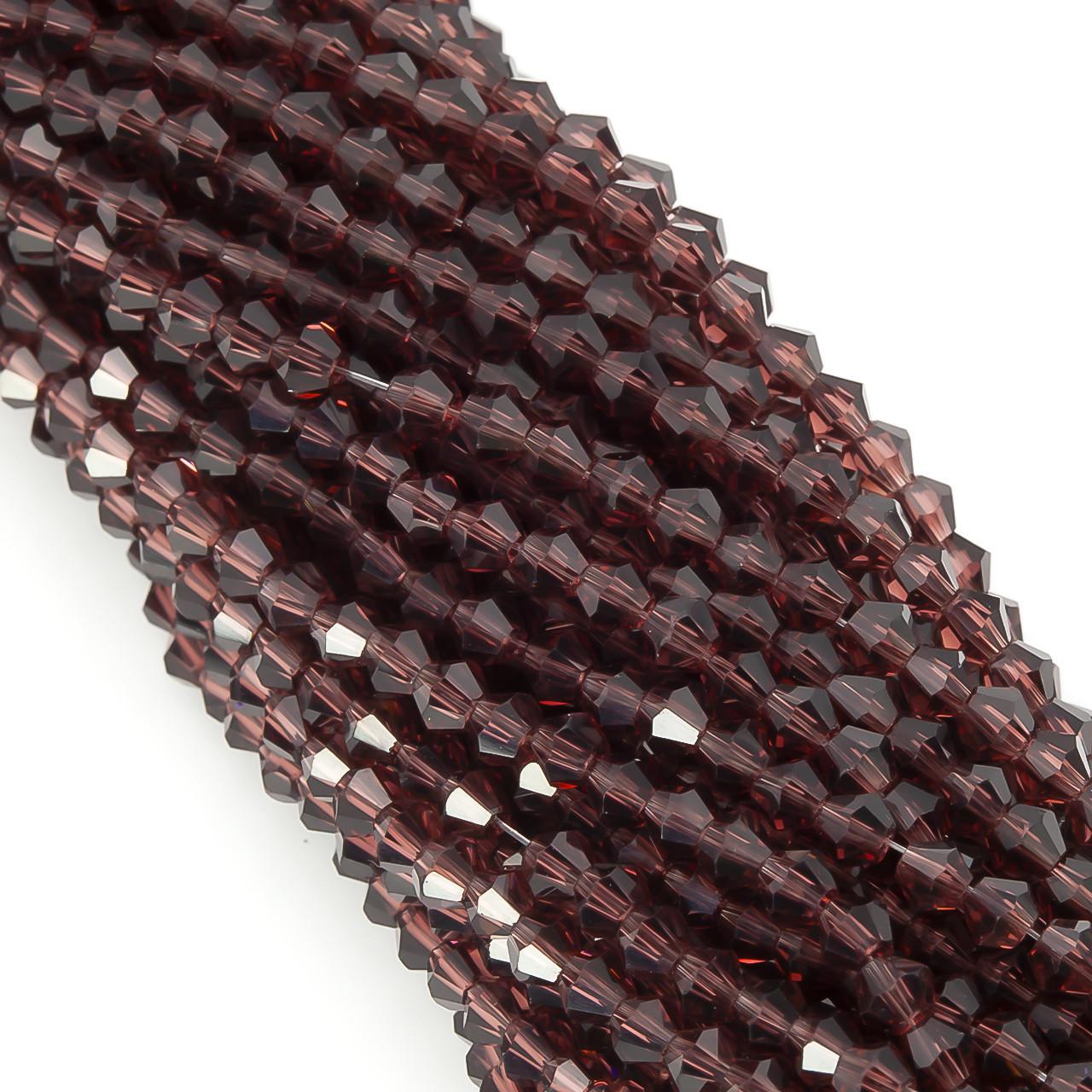 Бусины хрустальные Биконус 4х4,2 мм 95 шт. Слива (БИ0004к18)