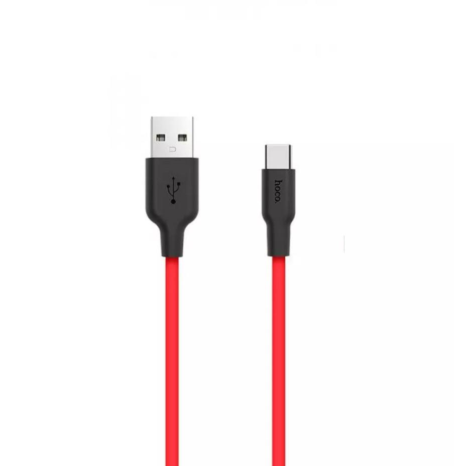 Кабель Hoco X21 Silicone USB to Type-C 1 м Black/Red (567532)