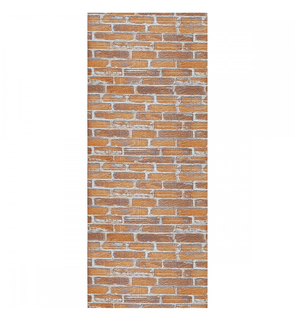 3D-панель самоклеющаяся декоративная Екатеринославский кирпич в рулоне 20000x700x3 мм Рыжий