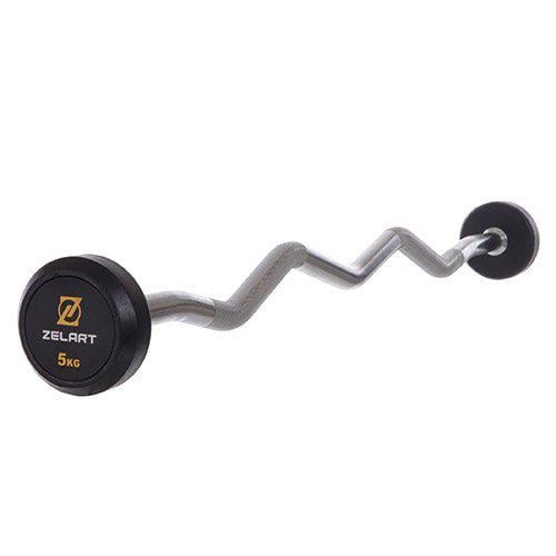 Штанга фиксированная изогнутая Rubber Coated Barbell Zelart TA-2687 5 кг Черный (58363067) - фото 1