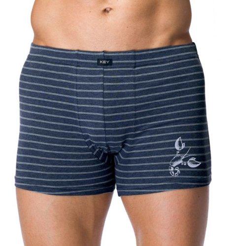 Трусы шорти мужские KEY MXH 362 GR L 1 шт. Темно-синий в полоску (5904765679431)