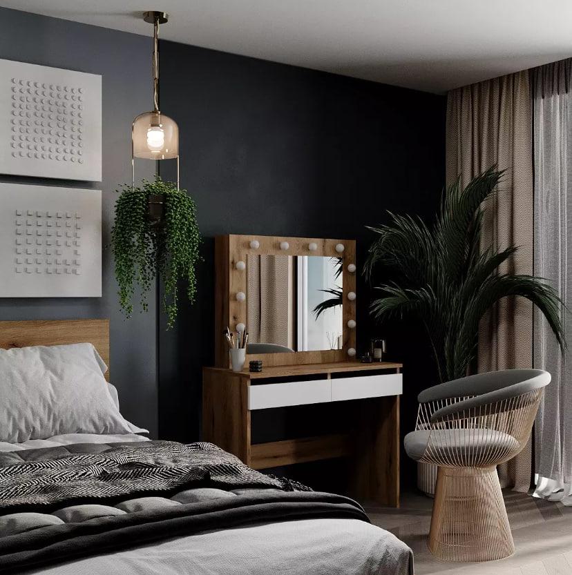 Столик туалетный LofTerno Head Malta 940х430х1400 Дуб Эвок/Белый бриллиант (27884374) - фото 4 Столик туалетный LofTerno Head Malta 940х430х1400 Дуб Эвок/Белый бриллиант (27884374) - фото 4