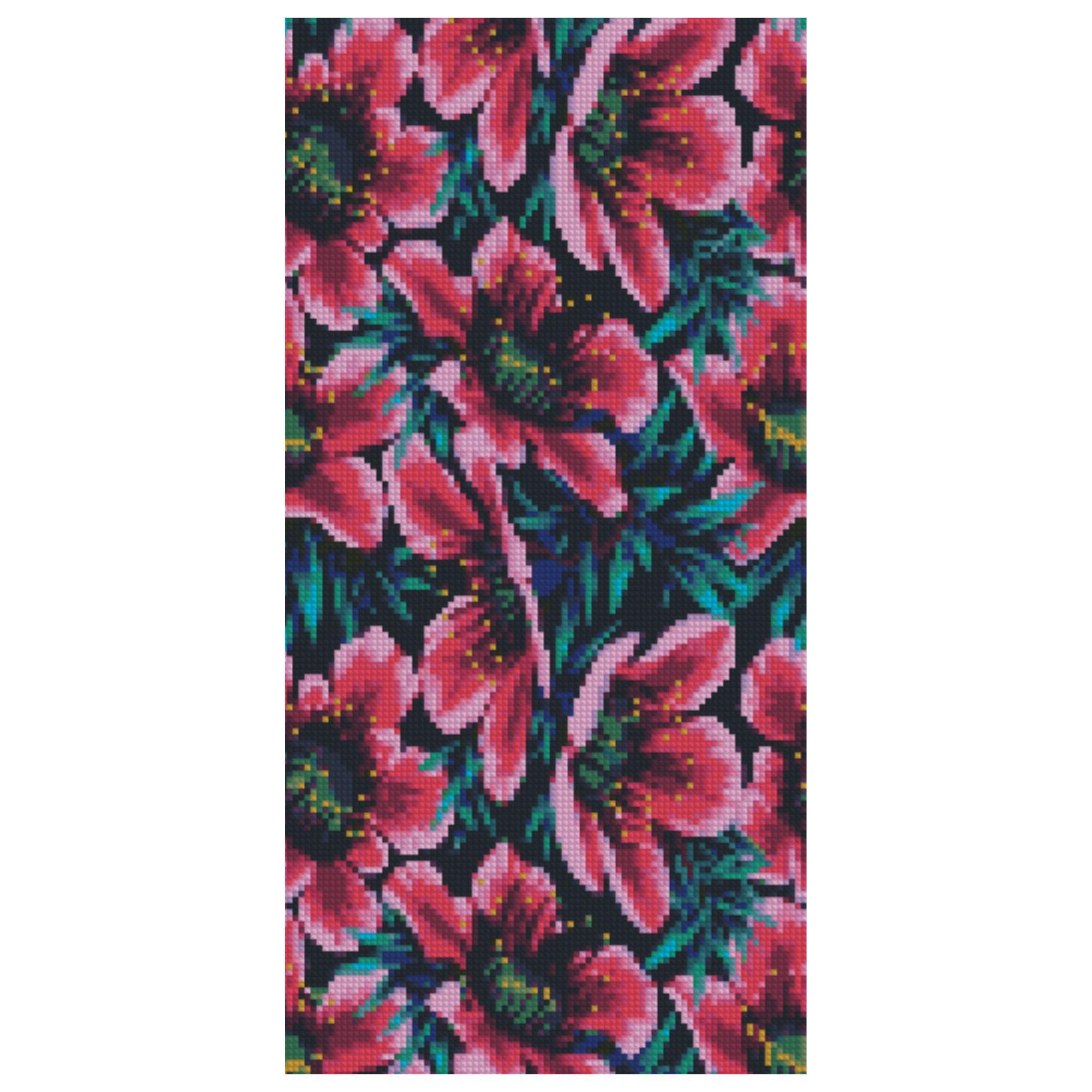 Алмазная мозаика Strateg Цветочный принт 50х25 см (Str-BA-0003)