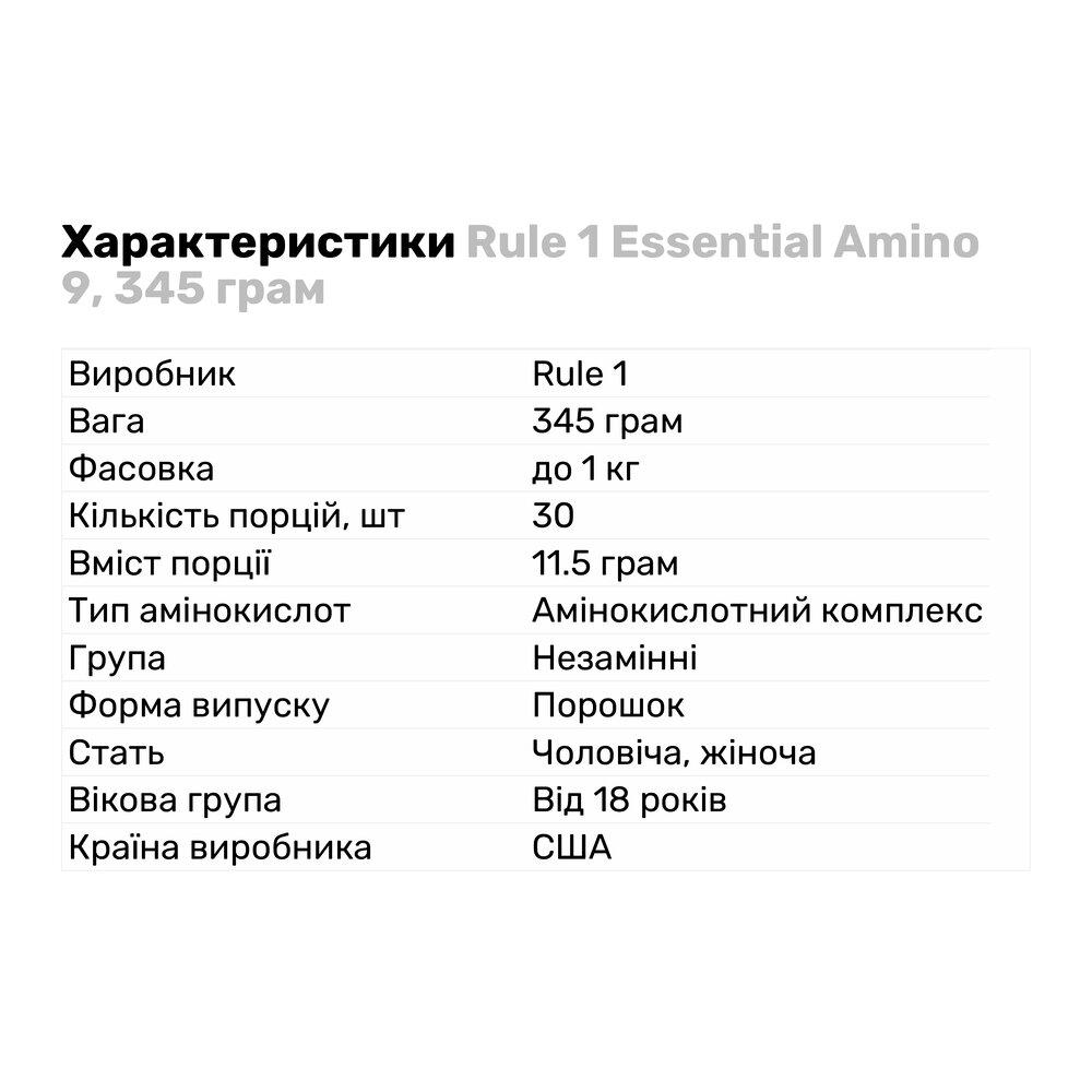 Амінокислота Rule 1 Essential Amino 9 345 г Манго-персик (8041V12623) - фото 2