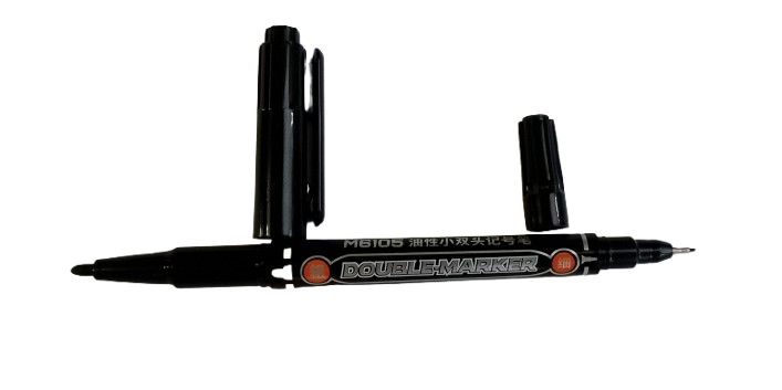 Маркер тонкий Odemei 6105 2-х сторонний Черный (2689)