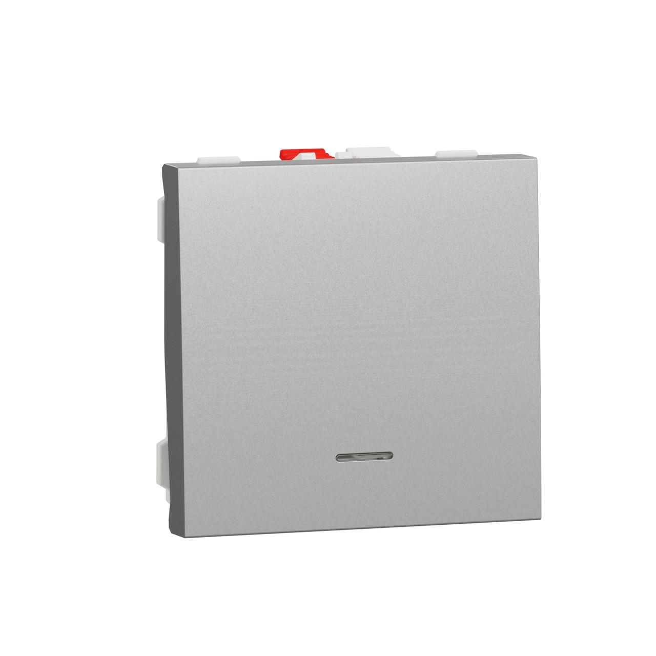 Выключатель Schneider Electric Unica New ABS-UV 10А 45х45х34,26 мм Алюминий (NU320630N)