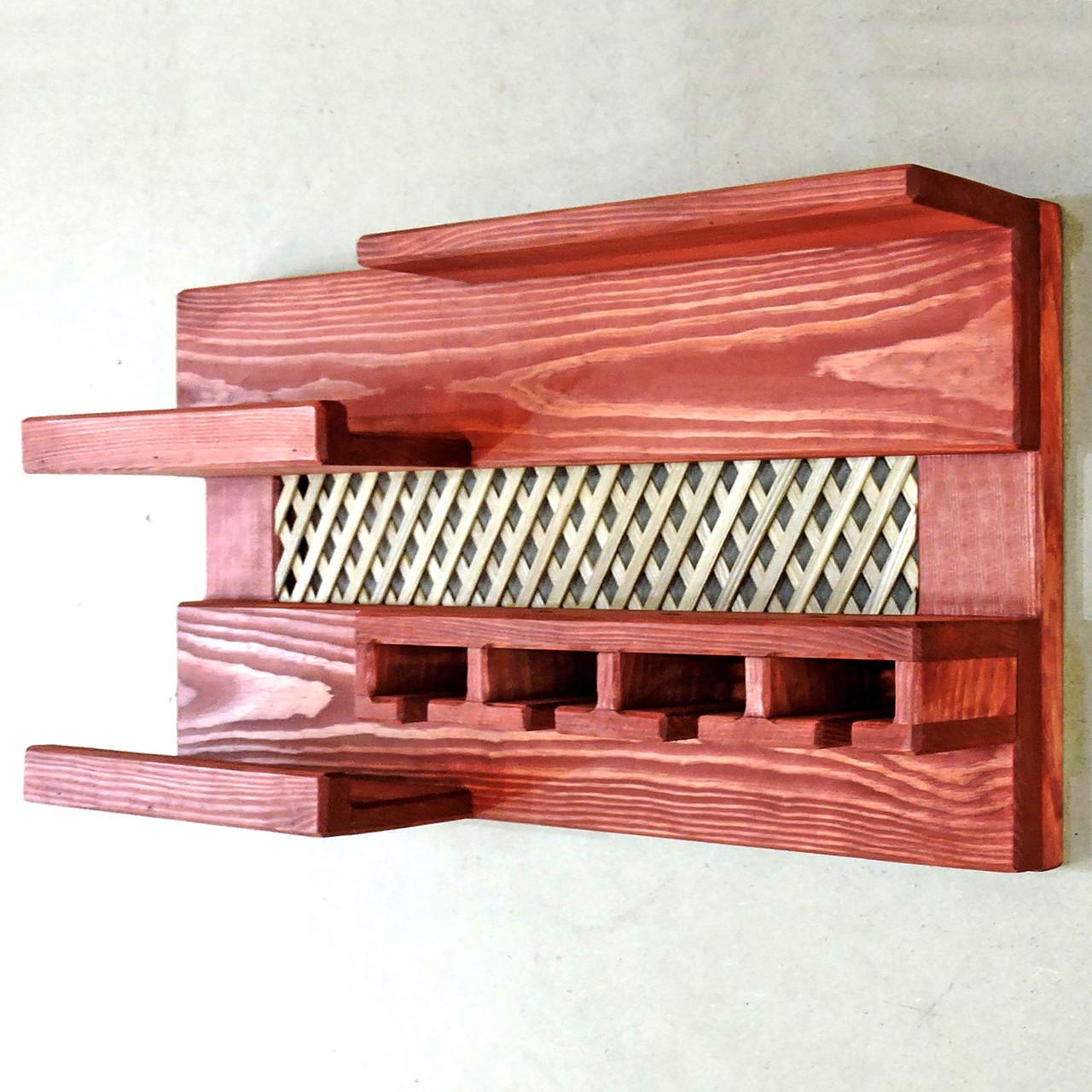 Полка для вина настенная из дерева Тояма Коралл (ПНК-001214)
