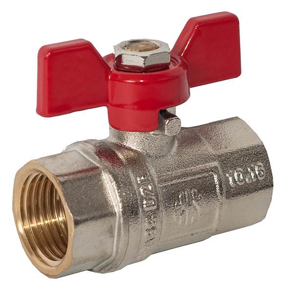 Кран шаровой ASСO 1/2" ВВ PN40 бабочка с проточкой Красный (RS-NP-RB1) Кран шаровой ASСO 1/2" ВВ PN40 бабочка с проточкой Красный (RS-NP-RB1)