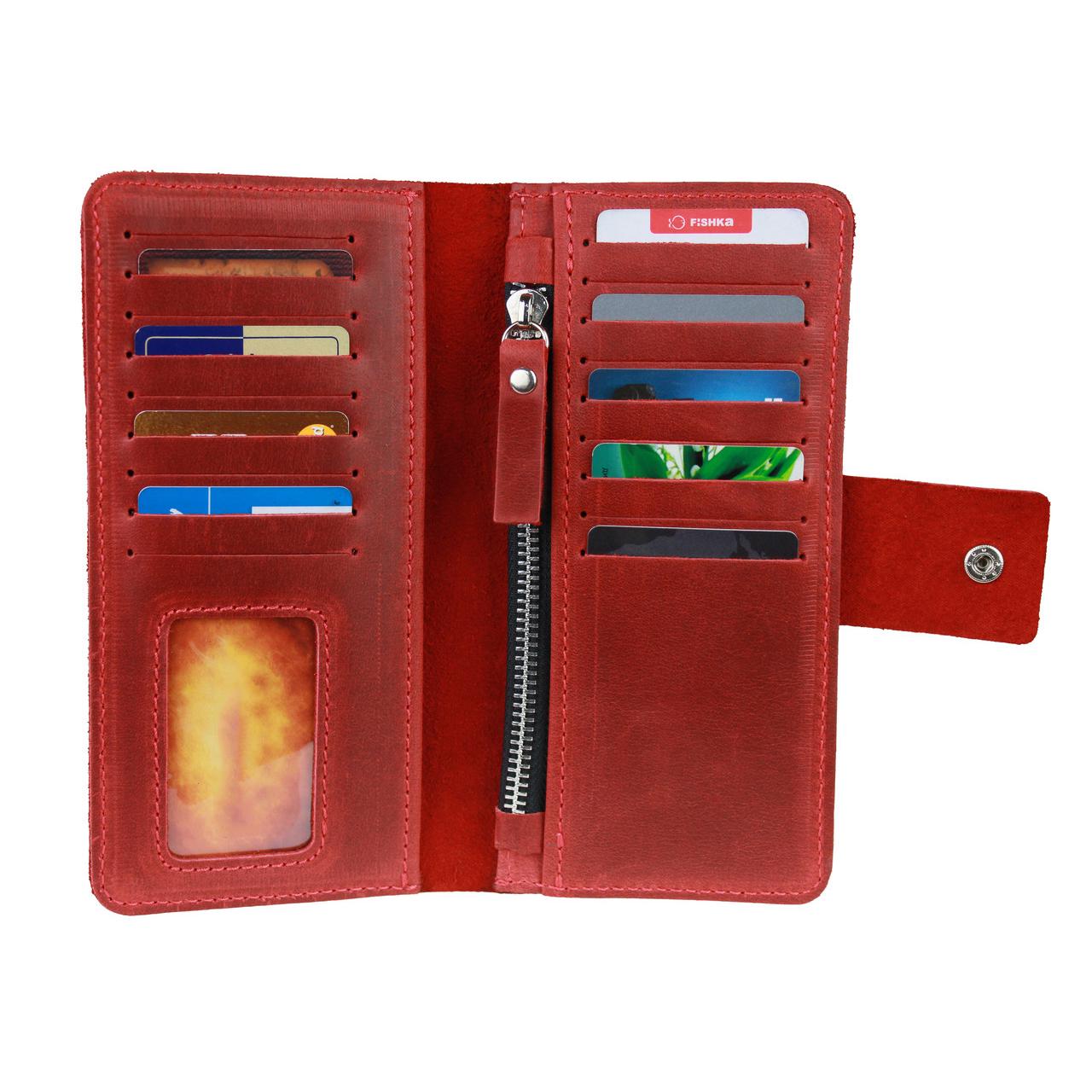 Гаманець FREESKIN шкіряний 19х9,5х1 см Червоний - фото 5 Гаманець FREESKIN шкіряний 19х9,5х1 см Червоний - фото 5