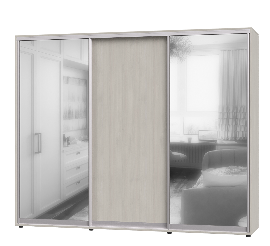 Шкаф-купе трехдверный Эверест ШК-04 260х60х220 см 
Шамони светлый (07279)