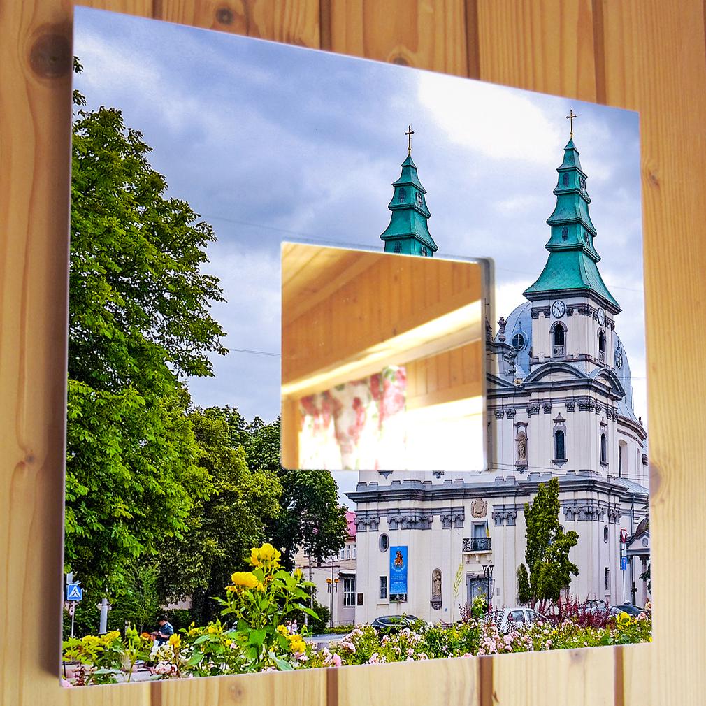 Зеркало декоративное Панорама города Тернополь 260х260 мм (M04460)