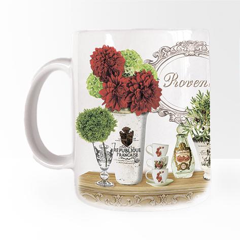 Чашка керамічна Прованс Букет георгін 1 350 мл (прч01п)