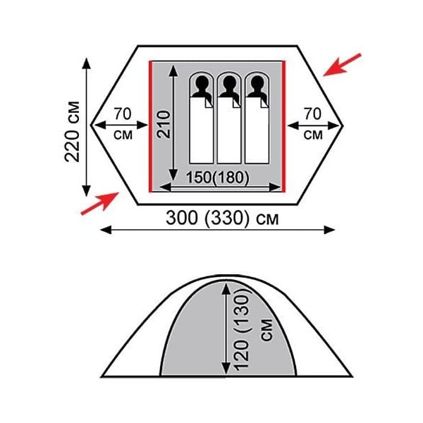 Палатка Tramp Rock 3 V2 (TRT-051.08) - фото 2