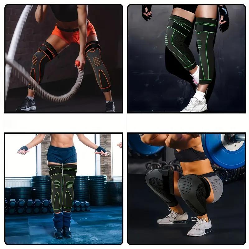 Наколінник подовжений еластичний з ременем на липучці Чорний (2536406489) - фото 10