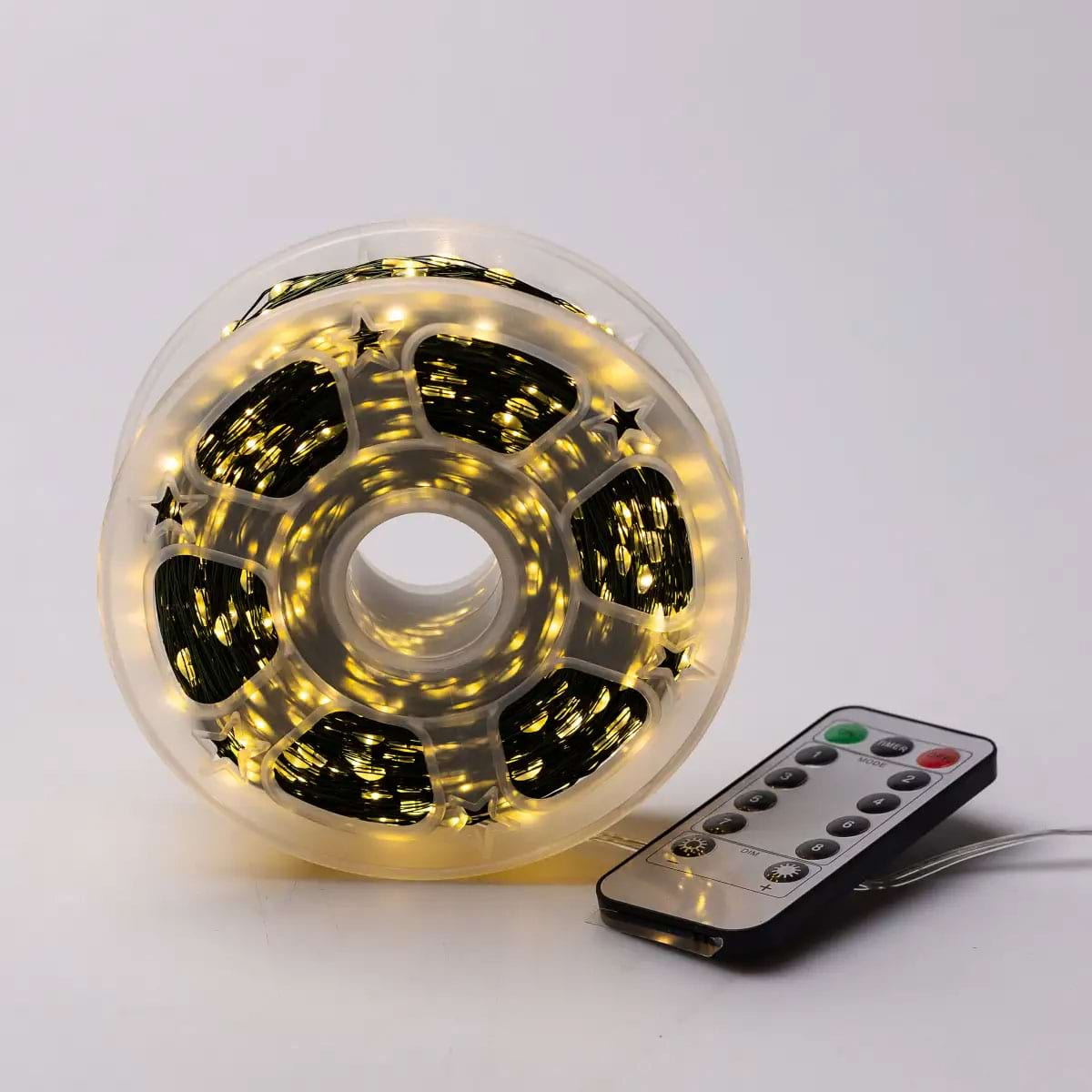 Гірлянда Роса 2000 LED 200 м з пультом від мережі Зелений/Жовтий (2000L200MGY) - фото 2