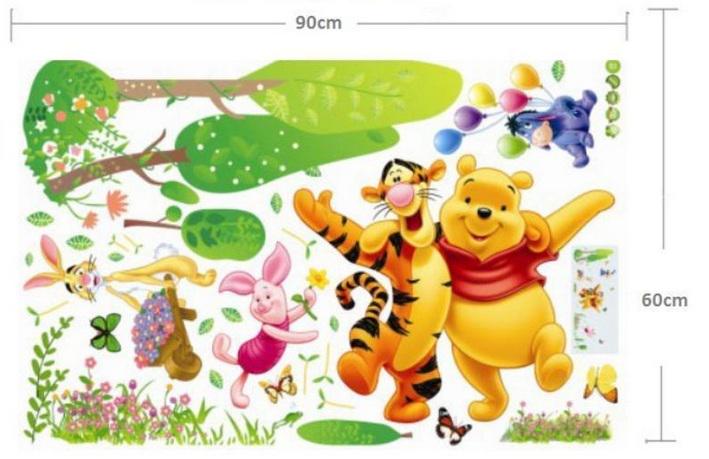 Наклейка вінілова Мультяшні тварини Winnie the Pooh для дитячої кімнати 60х90 см - фото 2