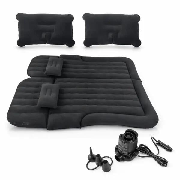 Надувний матрац в авто з 2 подушками та насосом для сну та відпочинку в дорозі 175х125 см Чорний (32463698)