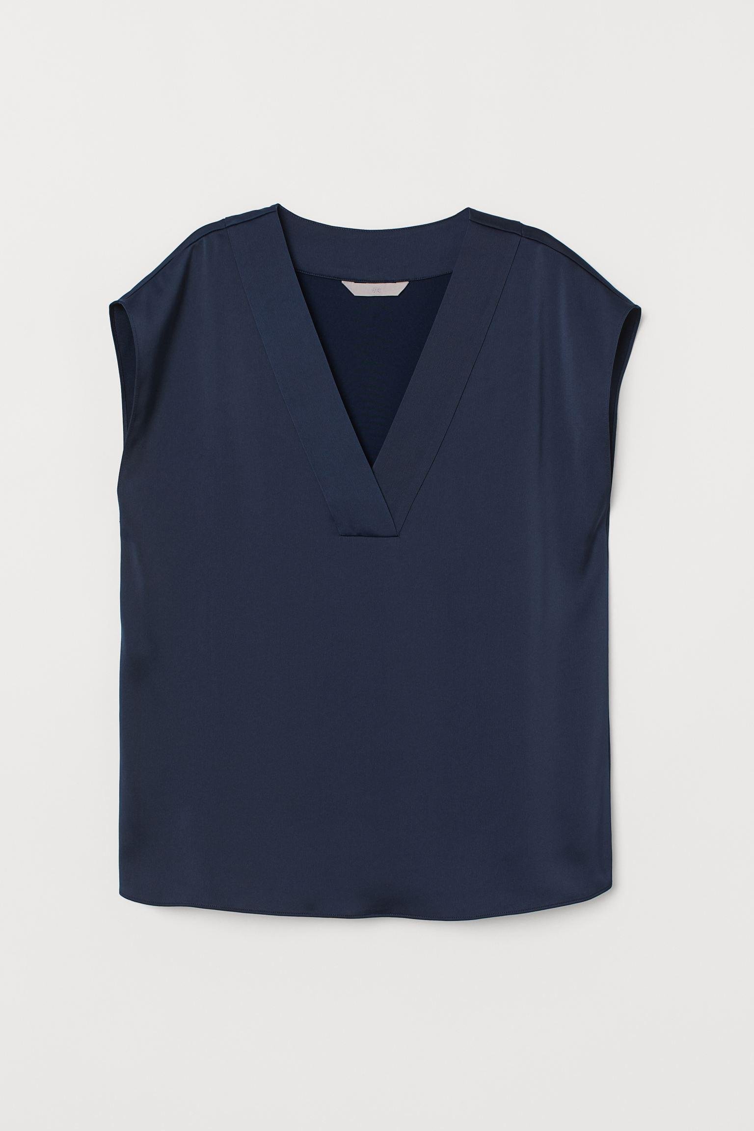 Блуза H&M р. 32 Темно-синий (9066607260)