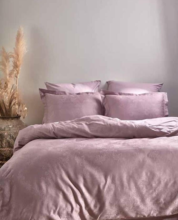 Комплект постельного белья Prima casa Limasso hoten natural violet жаккард евро (2000022283578)