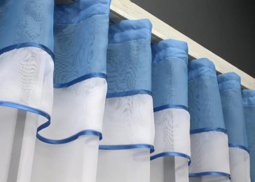 Фіранка кухонна 280х170 см Блакитний/Білий (110к) - фото 5 Фіранка кухонна 280х170 см Блакитний/Білий (110к) - фото 5