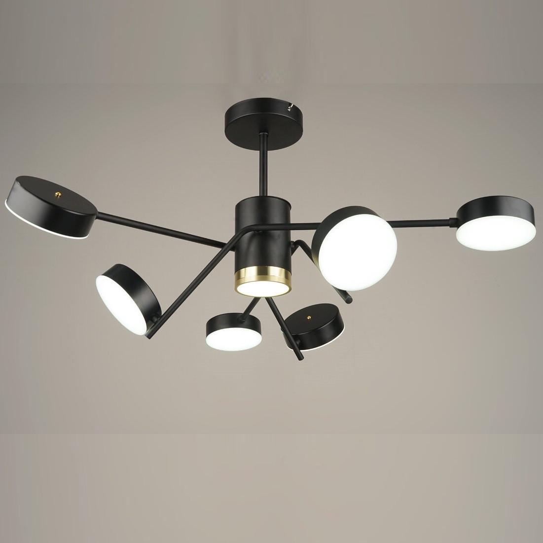 Люстра светодиодная Sirius с круглыми плафонами 84W 3000/6500К Черный (B N4182/6 84W BK)