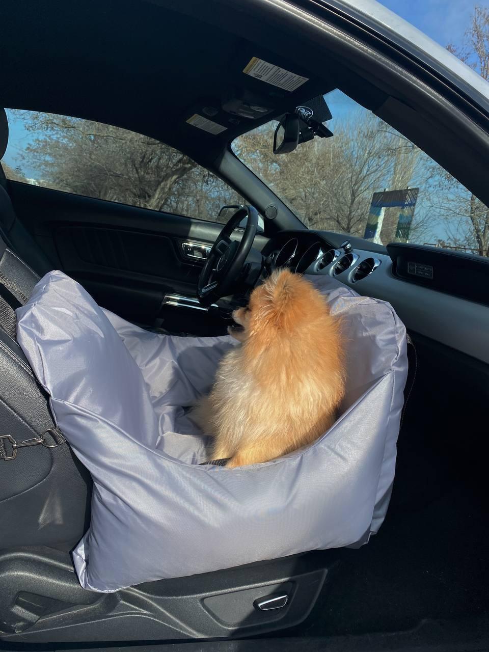 Автокресло-гамак Incor переноска для собак и кошек 40х52х52 см Серый (И-155) - фото 8