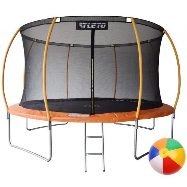 Батут Atleto с внутренней сеткой и мячом 374 см Оранжевый (26202957)