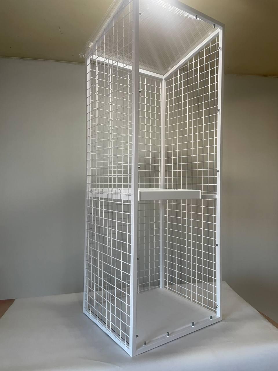 Балкон для котів з одним поверхом прямокутний підвісний 540х420х1250 см Білий (007) - фото 6