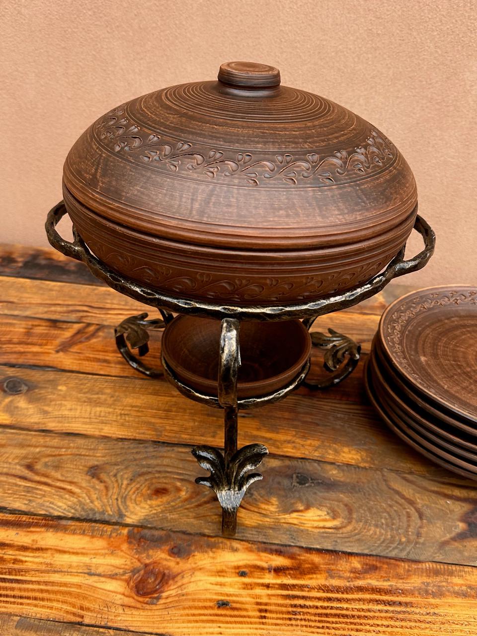 Садж Етно із червоної глини для подачі страв