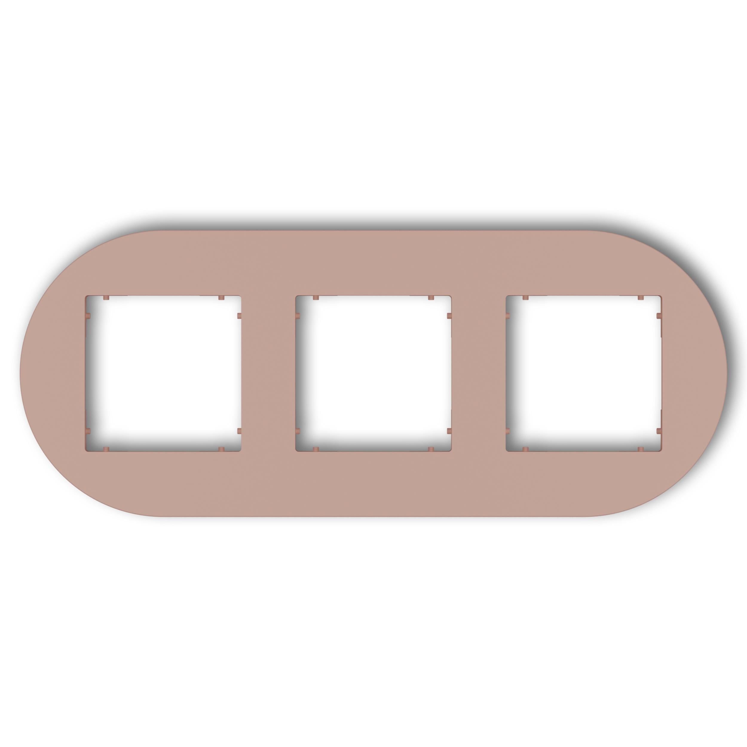 Рамка тройная универсальная круглая Karlik Mini Лососевая (62MRTO-3)