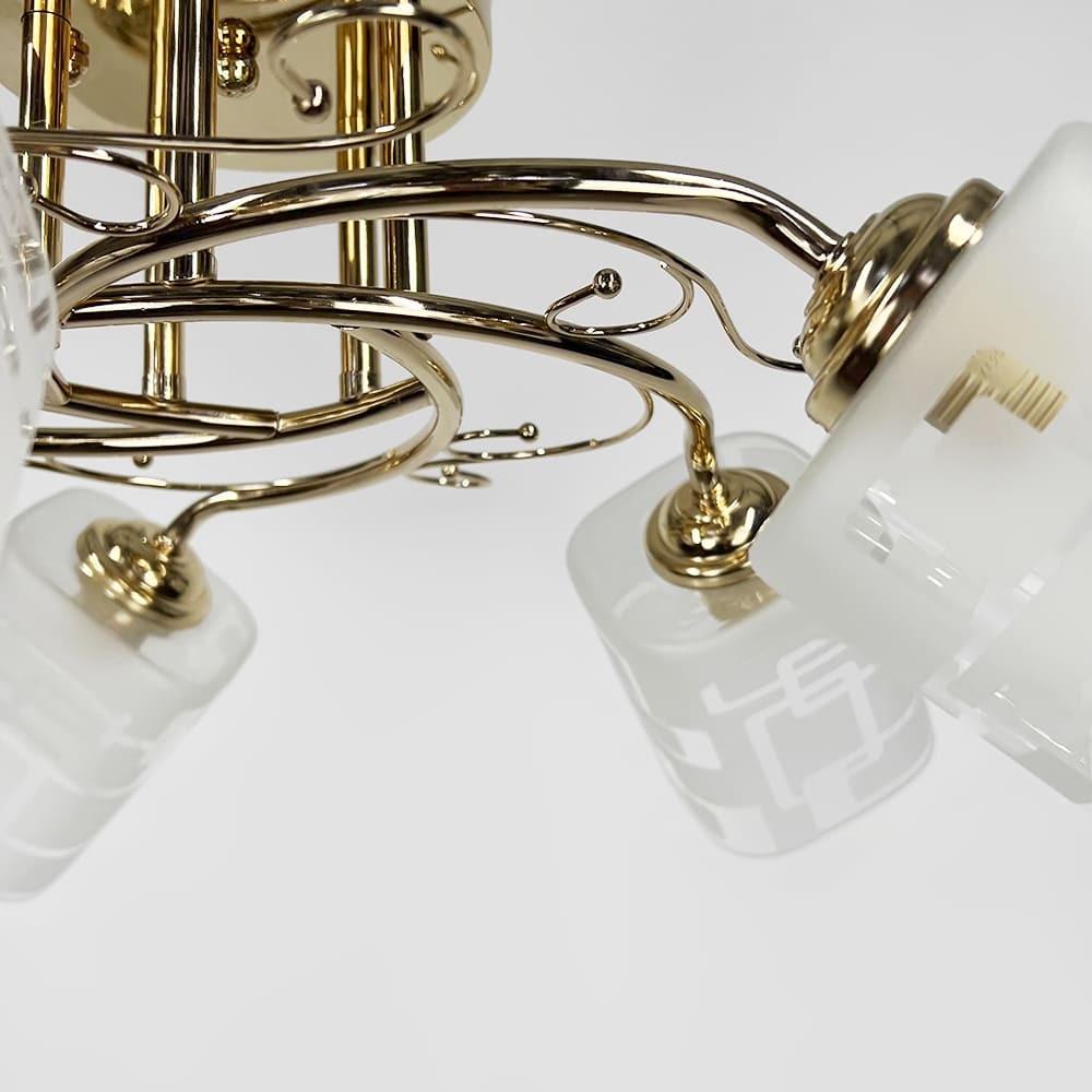 Люстра на 5 плафонів Ø 58 см Золотий (2286/5B FGD) - фото 2