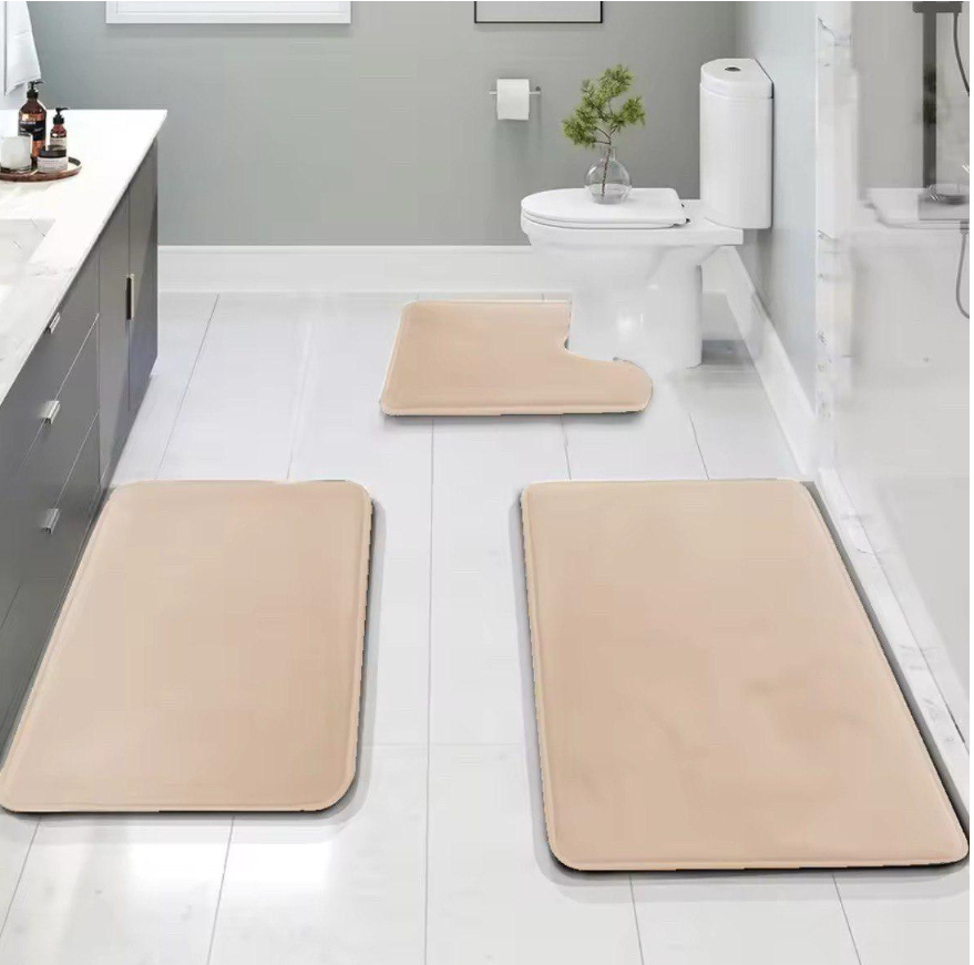 Набор ковриков в ванную и туалет Smooth Premium Memory Foam 3в1 80х50/60х40/60х50 см Бежевый (NKMaxSmooth0004) Набор ковриков в ванную и туалет Smooth Premium Memory Foam 3в1 80х50/60х40/60х50 см Бежевый (NKMaxSmooth0004)
