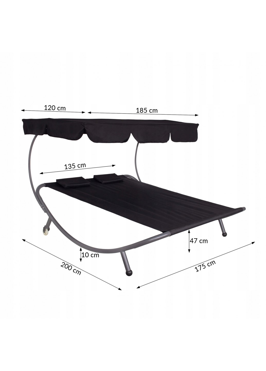 Садова гойдалка Springos 175x200 см Чорний (GF2000) - фото 4 Садова гойдалка Springos 175x200 см Чорний (GF2000) - фото 4