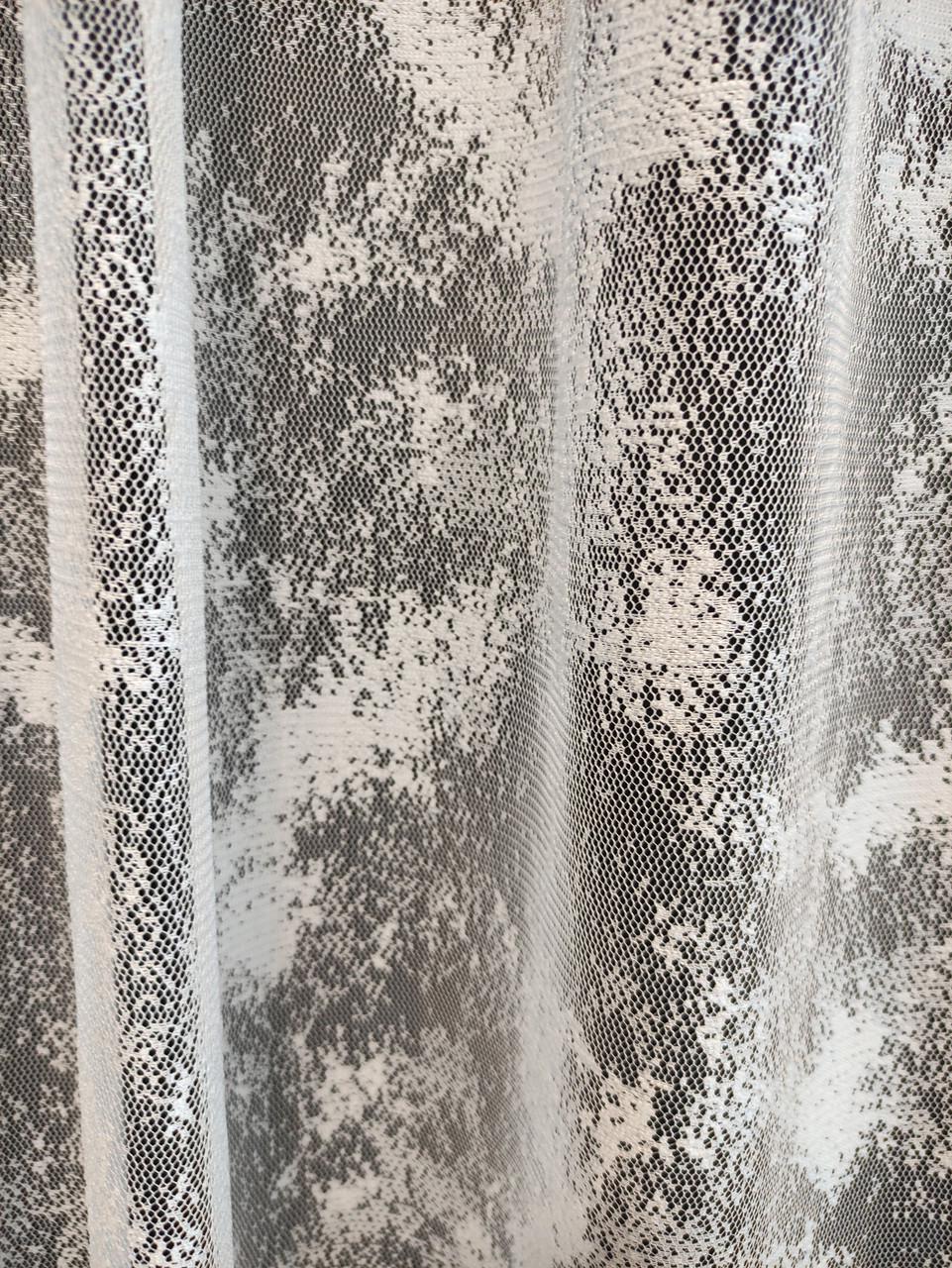 Тюль на кухню Мрамор жаккард с кружевом 290х160 см Белый с серым (ам-02) - фото 3 Тюль на кухню Мрамор жаккард с кружевом 290х160 см Белый с серым (ам-02) - фото 3