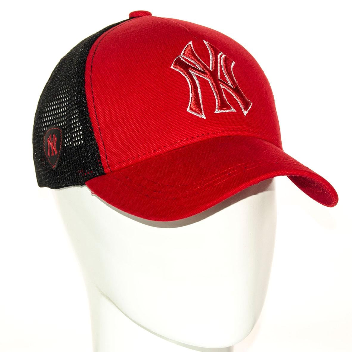 Бейсболка с сеткой unisex из хлопка New York BTH20875 L/57-58 см Красный (107142)