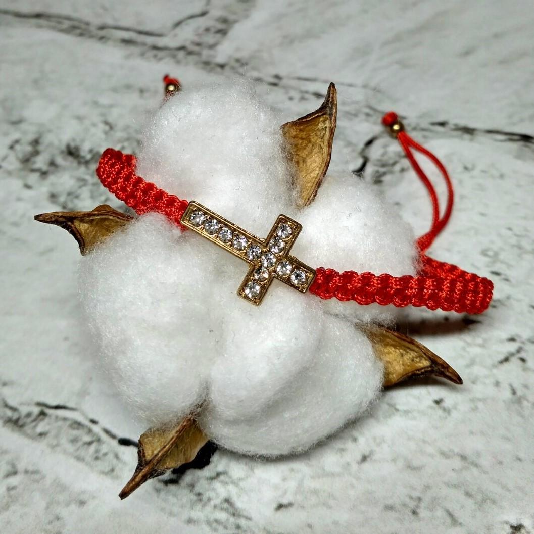 Браслет с красной нитью Крестик (2-4-8-18-23) Браслет с красной нитью Крестик (2-4-8-18-23)