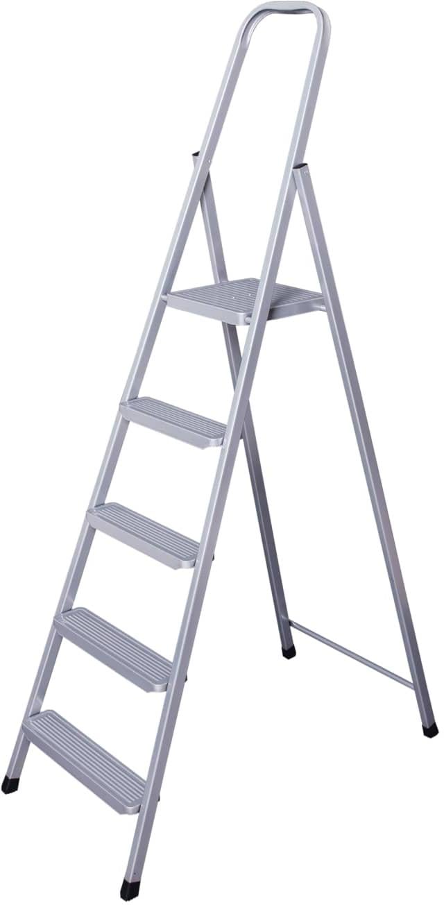 Стремянка Eurogold на 5 ступеней с высоким поручнем (MR12584) Стремянка Eurogold на 5 ступеней с высоким поручнем (MR12584)