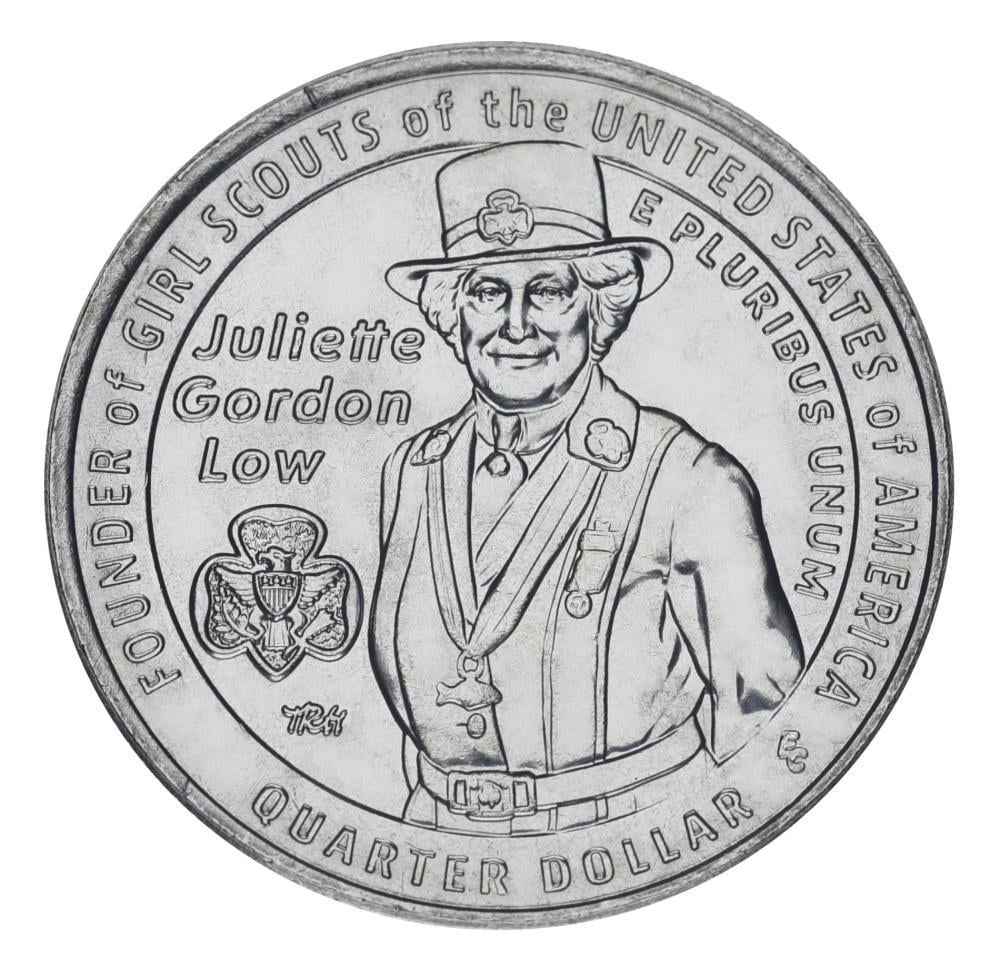 Коллекционная монета США 25 центов квотер 2025 UNC P Женщины Америки Преподаватель Джульетта Гордон Лоу (М21762)