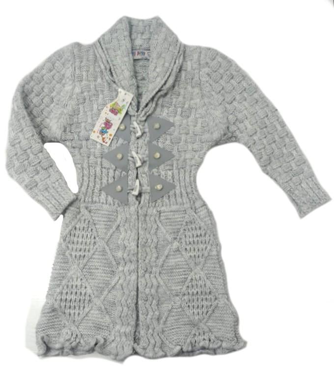 Кардиган для девочки PITI 1604 на пуговицах 116 см Серый (107801_116)