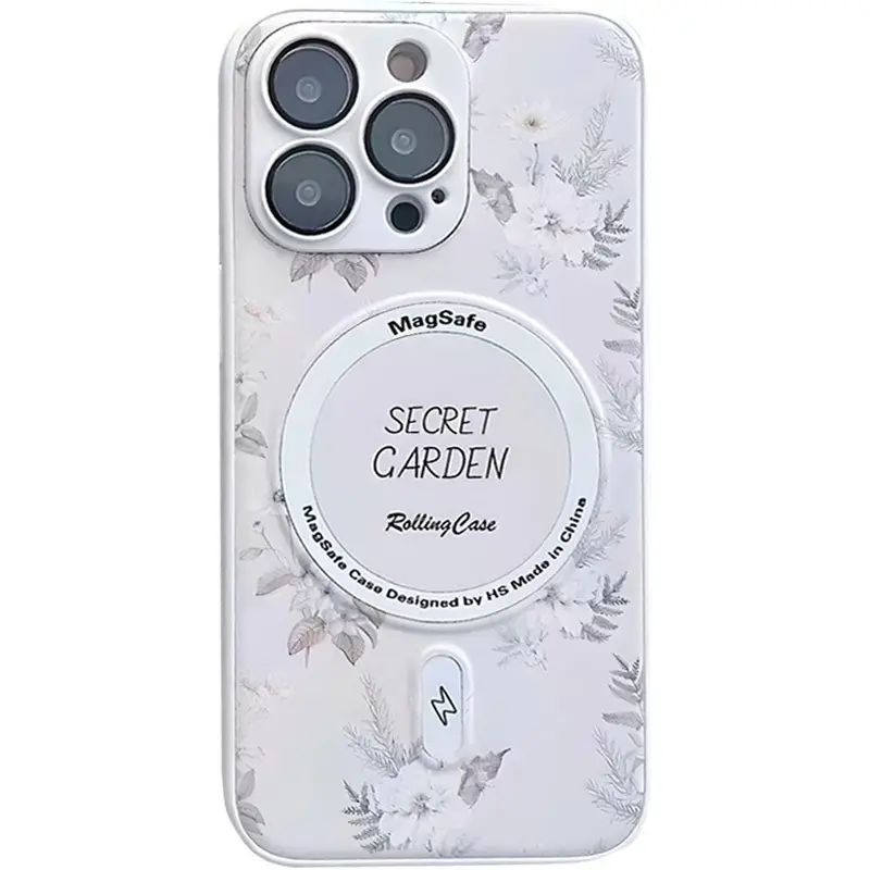 TPU+PC чехол Secret Garden with MagSafe для Apple iPhone 15 Pro Max (6.7") Белый | White