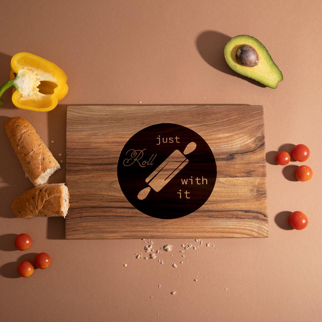 Дошка кухонна Just roll with it з горіха S (4-6-4598598) Дошка кухонна Just roll with it з горіха S (4-6-4598598)