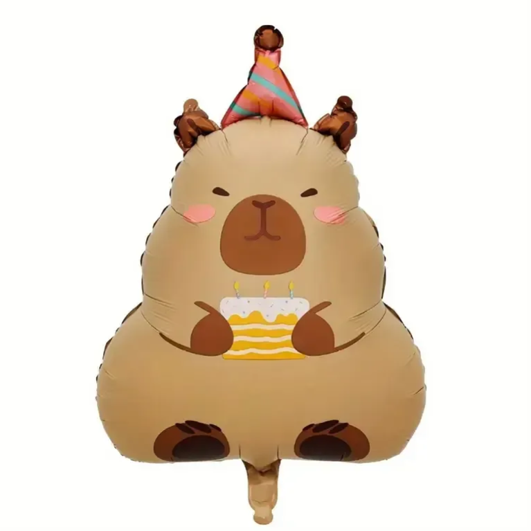 Воздушный шар фольгированный Капибара 62х48 см Коричневый (15262)