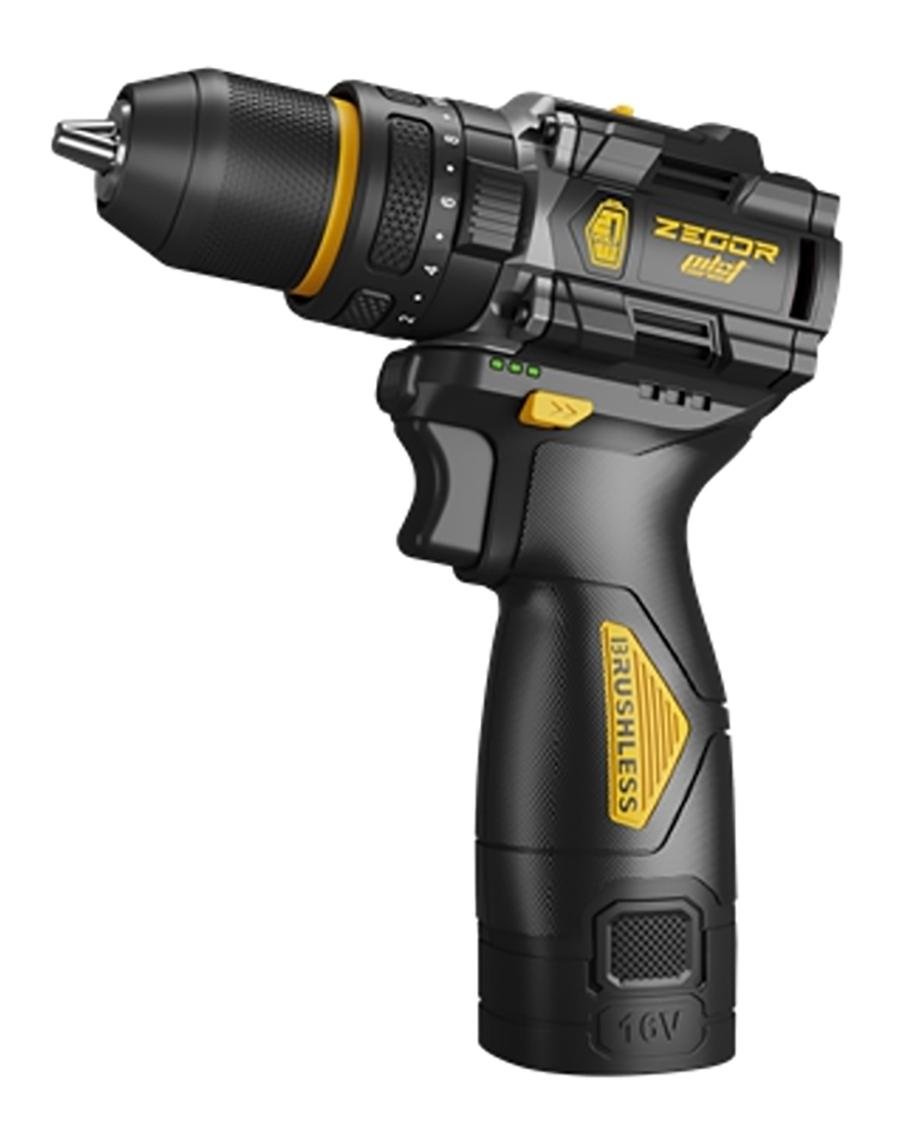 Шуруповерт ударний акумуляторний безщітковий Zegor CDPP-16BLH/16В/дві швидкості/2 батареї 16 В 2 Ач/реверс/підсвічування/кейс - фото 2 Шуруповерт ударний акумуляторний безщітковий Zegor CDPP-16BLH/16В/дві швидкості/2 батареї 16 В 2 Ач/реверс/підсвічування/кейс - фото 2