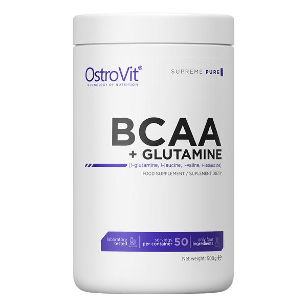 Амінокислота OstroVit BCAA + Glutamine без смакових добавок 500 г Амінокислота OstroVit BCAA + Glutamine без смакових добавок 500 г