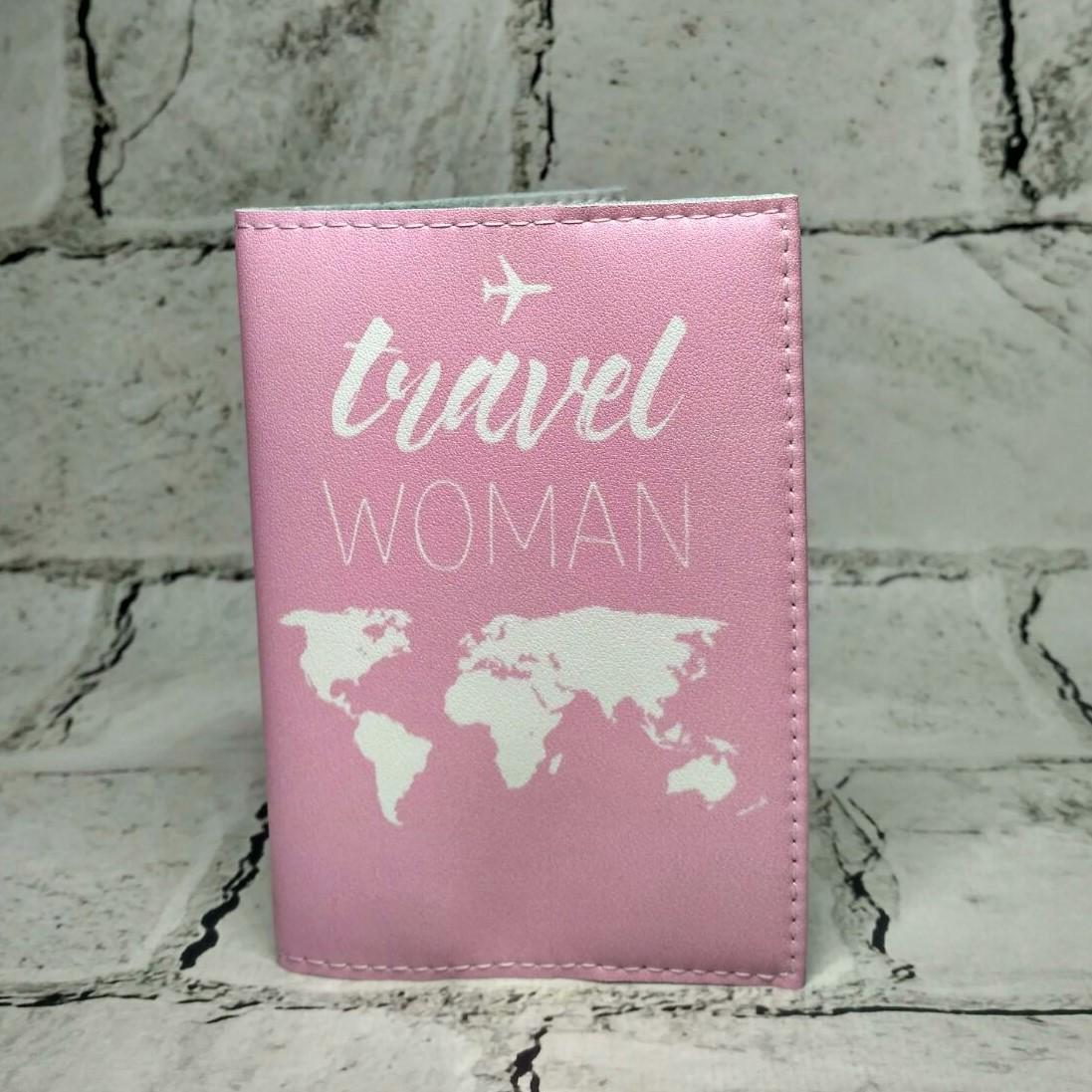 Обложка для паспорта Travel Woman Розовый (224)